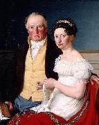 Christoffer Wilhelm Eckersberg Greve Preben Bille-Brahe og hans anden hustru Johanne Caroline, fodt Falbe oil painting on canvas